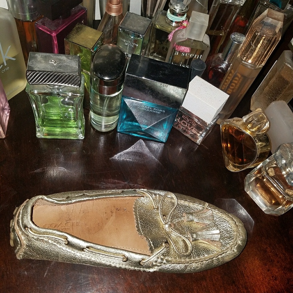 Coach gold driver shoe